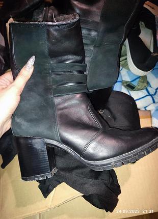 Зимние сапоги кожа мех,уст 27 си
