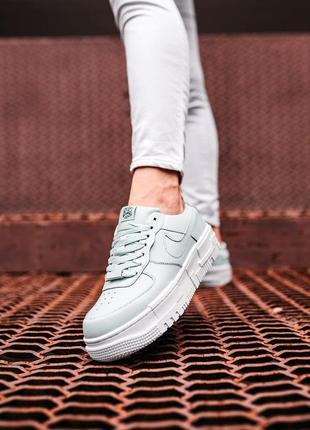 Nike air force pixel mint, жіночі шкіряні кросівки, колір м'ята3 фото