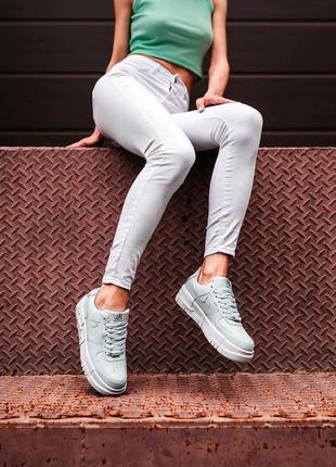 Nike air force pixel mint, женские кожаные кроссовки, цвет мята5 фото