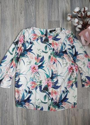 Красивая женская блуза в цветы р.44/56 блузка кофточка