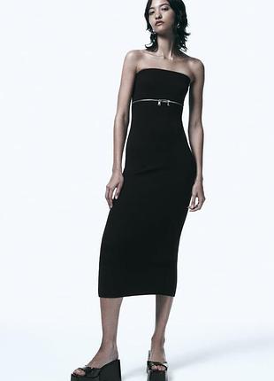 Эластичное трикотажное платье с молниями