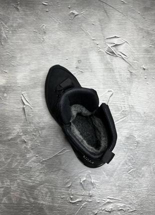 Кожаные зимние мужские черные ботинки6 фото