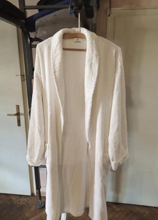 Изысканный комфортный белый махровый халат от naldo; размер: м8 фото