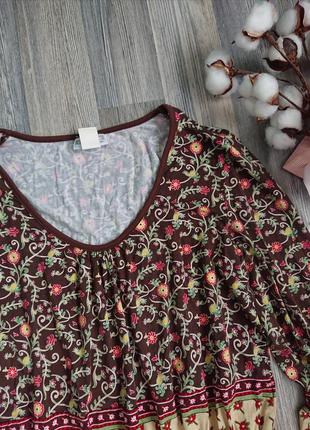 Женская блуза туника в цветы р.46 /48 блузка блузочка5 фото