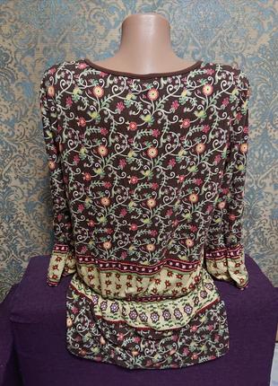 Женская блуза туника в цветы р.46 /48 блузка блузочка7 фото