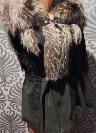 Женская кожанная куртка с напылением трансформер.2 фото