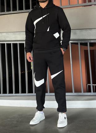 Nike set big swoosh тёплые мужские спортивные костюмы худи+штаны1 фото