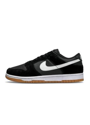 Мужские кроссовки nike sb dunk low black white найк сб данк рядовое черное с бельким