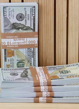 Деньги сувенирные 100 $ нового образца 80 шт./упаковка