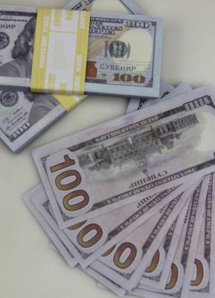 Деньги сувенирные 100 $ нового образца 80 шт./упаковка