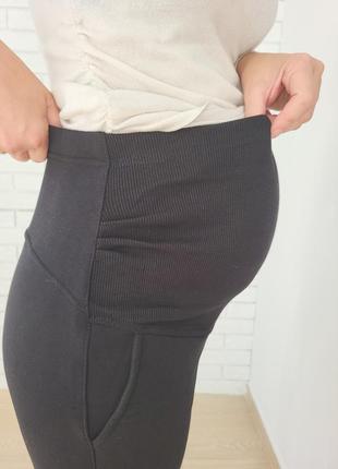 Теплые штаны-джогеры для беременных на плотном флисе. зимние спортивные штаны для будущих мам5 фото