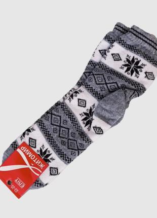 Махрові шкарпетки жіночі зимові орнамент 23-25 р. високі, сірий4 фото