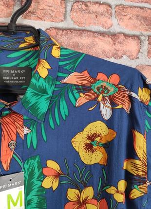 Сорочка гавайська на короткий рукав з квітами primark2 фото