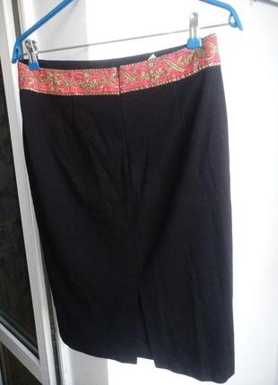 Новая прямая юбка пояс вышивка испания, 46-505 фото