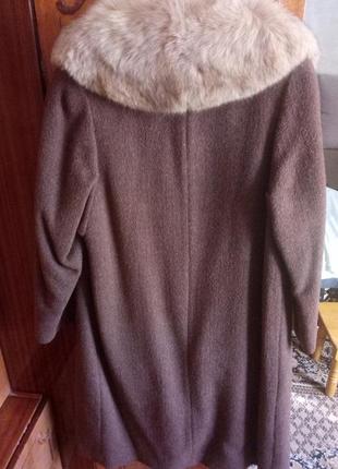 Женское шерстяное пальто, натуральный песец10 фото