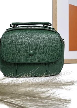 Женская сумка новинка натуральная кожа зелёный арт.6053 green vivaverba україна - (китай)