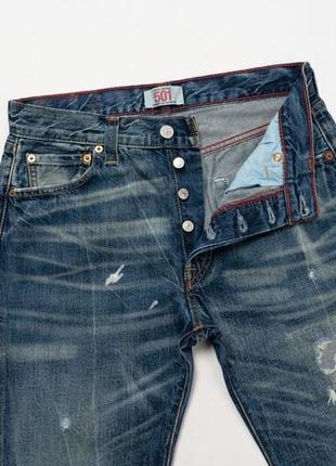 Levis 501 vintage distressed denim jeans мужские джинсы3 фото