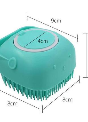 Силіконова масажна мочалка для ванни з дозатором4 фото