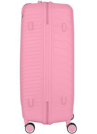 Большой чемодан пластиковый 2e sigma 98 л розовый2 фото
