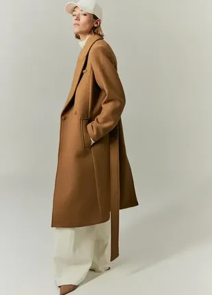 Пальто из смеси шерсти с поясом h&amp;m premium selection 11600270023 фото