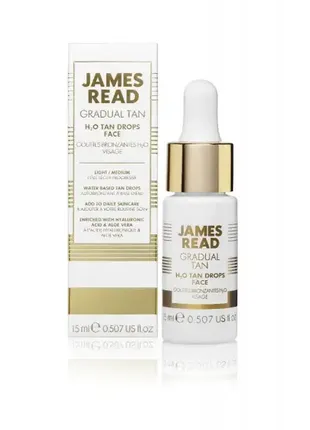 Капли-концентрат для лица с эффектом загара james read h2o tan drops face 15ml (deluxe формат, в кор2 фото