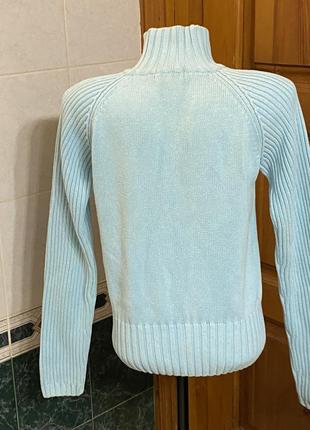 Синий свитер кофта женская на замке гольф джемпер3 фото