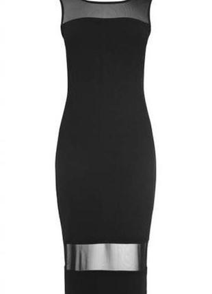Платье некст размер 36 черное приталенное