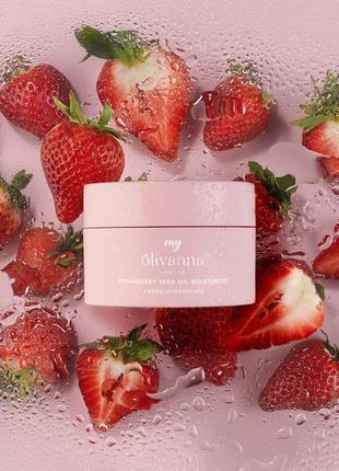 Зволожувальний крем із насінням полуниці olivanna strawberry seed oil moisturiser 50ml (повний формат