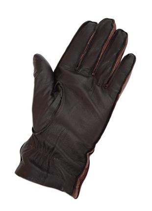 Кожаные коричневые мужские перчатки pitas 10353 фото