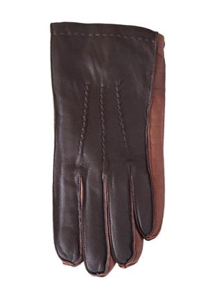 Кожаные коричневые мужские перчатки pitas 10356 фото