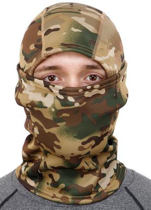 Балаклава шапка флисовая теплая зимняя подшлемник military rangers m-9262 камуфляж multicam