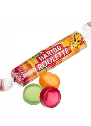 Цукерки желейні haribo roulette, 45 г, жувальні цукерки рулети харибо