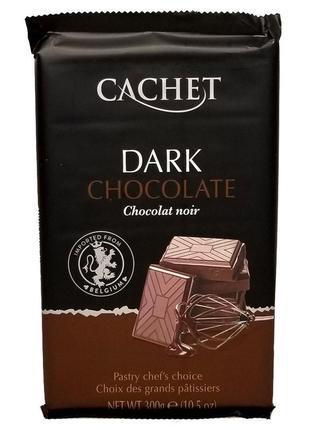 Шоколад черный бельгийский cachet dark chocolate 54% какао, 300 г, темный шоколад премиум1 фото