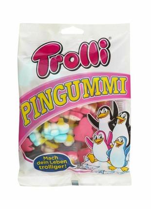 Конфеты желейные жевательные trolli pingummi (пингвины), 150г, германия, мармелдные конфеты