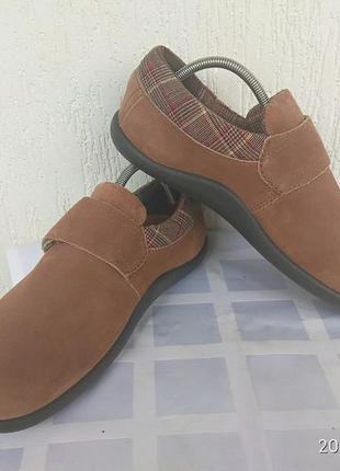 Замшево-текстильние туфли,мокасини hotter comfort concept р.41 (на широкую ногу)1 фото