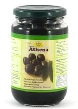 Маслини (оливки) чорні без кісточки великі athena, 360 г, туреччина, банка скляна