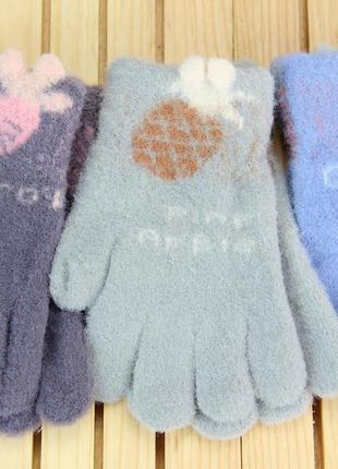 Перчатки детские зимние для девочек возраст 4-6 лет1 фото