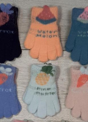 Перчатки детские зимние для девочек возраст 4-6 лет2 фото