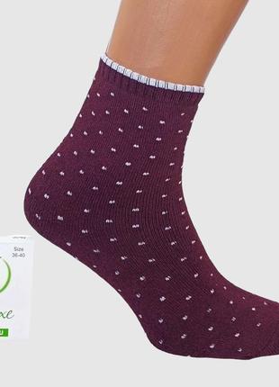 Махрові шкарпетки жіночі зимові точки 23-25 р. високі, бордовий