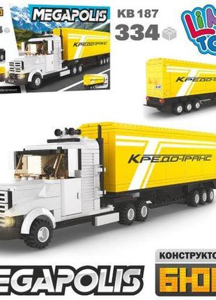 Конструктор limo toy жовта вантажівка з причепом 333 дет kb 187