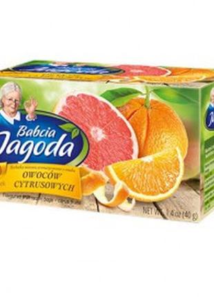 Чай фруктовий bavcia jagoda в пакетах з апельсином і грейпфрут (саше) 20 шт., 40 г, польща, апельсин і меліса
