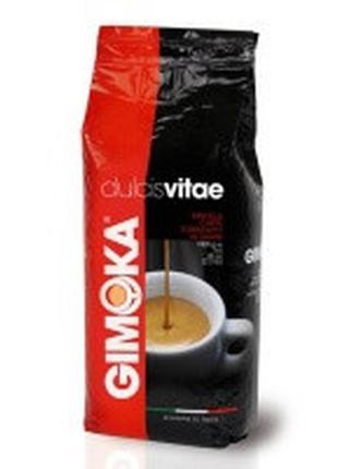 Кофе итальянский зерновой gimoka dolce vita (джимока) оригинал, 1кг,  смесь робусты и арабики темной обжарки,