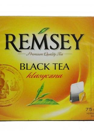 Чай чорний без добавок у пакетиках ramsey black tea clasyczna, 75 шт, польща