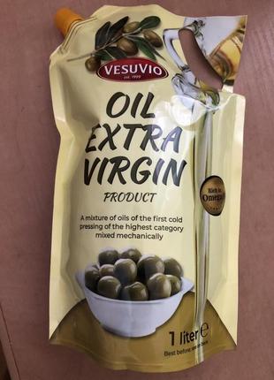 Оливкова олія в пакеті vesuvio olio extra virgine di olive, 1 л, італія