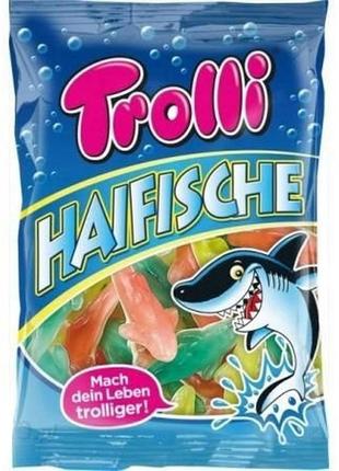 Конфеты желейные жевательные trolli haifische (акулы), 150г, германия, разноцветные