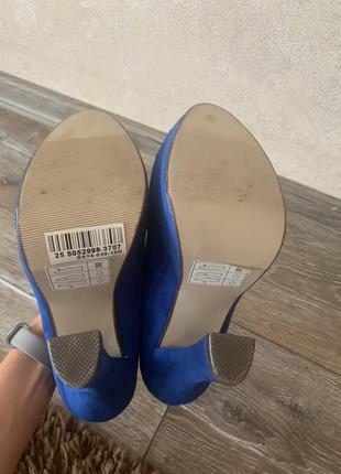 Босоножки туфли синие эко замш  #розвантажуюсь3 фото
