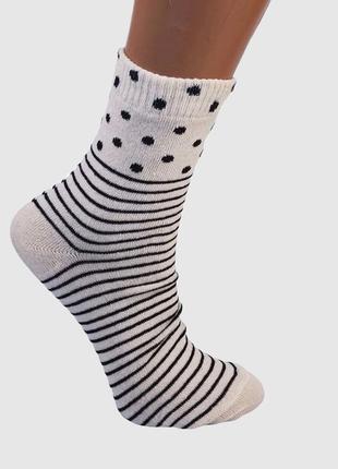 Жіночі шкарпетки демісезонні середні 23-25 розмір (36-40 взуття) стрейчові малюнок бежевий4 фото
