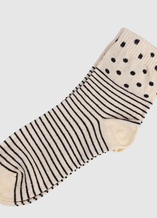 Жіночі шкарпетки демісезонні середні 23-25 розмір (36-40 взуття) стрейчові малюнок бежевий5 фото