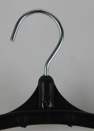 Вешалка тремпель для одежды 45 см с металлическим крючком, цвет черный8 фото