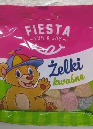 Цукерки желейні кислі fiesta zelki kwasne, 80 г, жувальні цукерки, польща